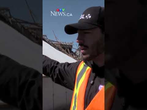 A storm destroys barn and flips solar panel as it rips through north of London, Ont.