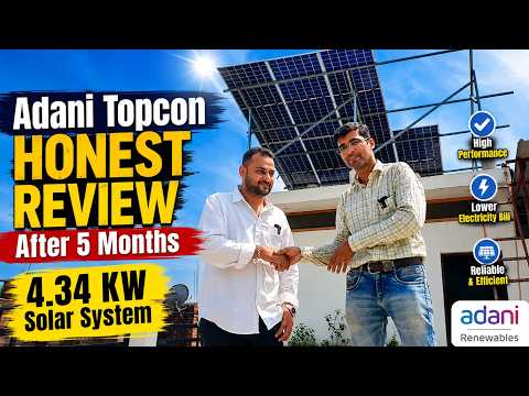 Solar On Grid System Adani Topcon HONEST REVIEW After 5 Months | 4.34 KW Rooftop Solar System Review