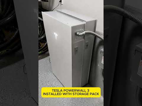 Here we see a Tesla Powerwall 3 installed with Storage Pack.