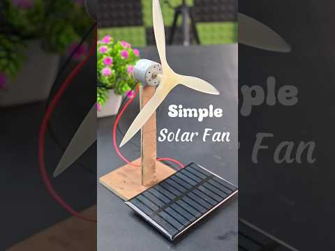 DIY Simple Solar Power Fan | How to Make a Simple Solar Powered Fan at Home #shorts #solar #dcmotor