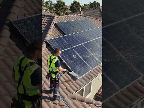 Clean Your Solar Panels #solarenergy #solarrepair #solar #solartips #renewableenergy #solarconverter